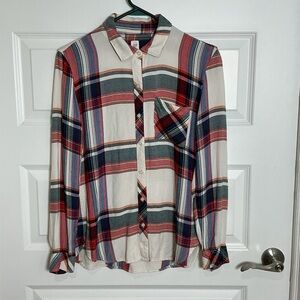 GAP Women's Multicolor Plaid Blouse Size Small